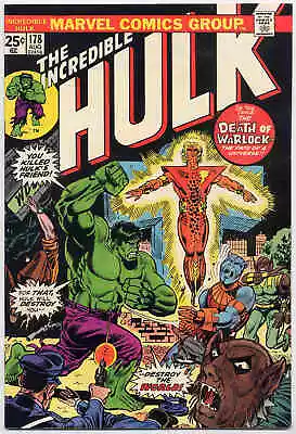 Buy Incredible Hulk 178 VF+ 1974 Marvel Death/Rebirth Adam Warlock Herb Trimpe • 51.29£