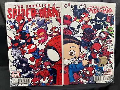 Buy Skottie Young Connecting Variants Amazing Spider-Man #9 & Superior #32 Marvel • 65£