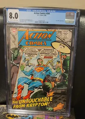 Buy Action Comics #364 -- Cgc 8.0 Ow/w --neal Adams -- Superman Infected By Virus X • 125.76£