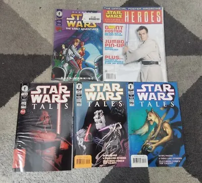 Buy STAR WARS TALES #1, 2 & 3; Early Adventures #1; Episode 1 Heroes Poster Magazine • 13.99£