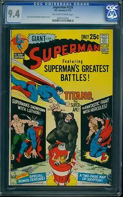 Buy Superman 239 CGC 9.4 OW/W Bronze Age Key DC Comic Giant-Size Issue IGKC L@@K • 181.05£