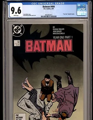 Buy Batman #404 CGC 9.6 NM+ White Pages Frank Miller  Year One  Story 1987 • 71.50£
