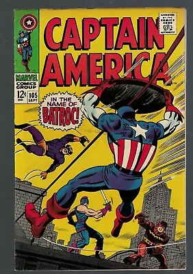 Buy Marvel Comics Captain America 105 VFN- 7.5 1st Appearance Batroc Avengers • 69.99£