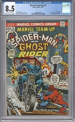 Buy MARVEL TEAM-UP #15 ~ Early GHOST RIDER Appearance 1973 ~ CGC 7.5 • 85.94£