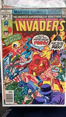 Buy Invaders # 21 * Captain America * Namor * Human Torch * Marvel Comics * 1977 • 3.97£