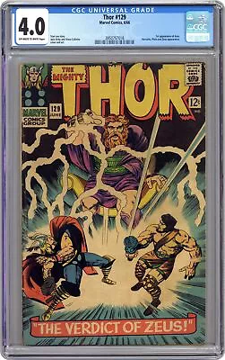 Buy Thor #129 CGC 4.0 1966 3950757018 1st App. Ares In Marvel Universe • 139.92£