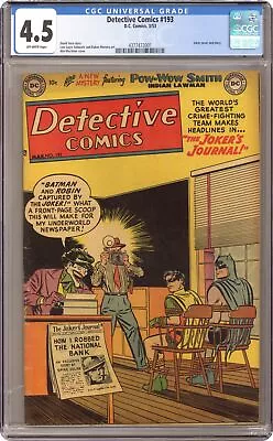 Buy Detective Comics #193 CGC 4.5 1953 4377473001 • 983.41£