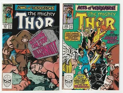 Buy The Mighty Thor #411 & 412 KEY 1st New Warriors (Marvel 1989) NM Lot • 47.29£