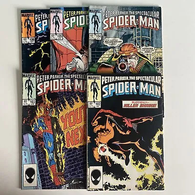 Buy Peter Parker The Spectacular Spider-Man #102 - 106 5 Comics 1985 • 12.99£