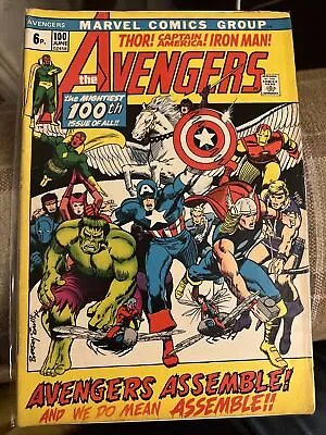 Buy Avengers #100 1972 Very Fine Anniversary Issue Uk Pence Copy • 85£