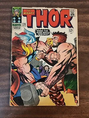 Buy The Mighty Thor #126 Marvel Comics 1966 Silver Age Hercules Jack Kirby Stan Lee • 51.24£