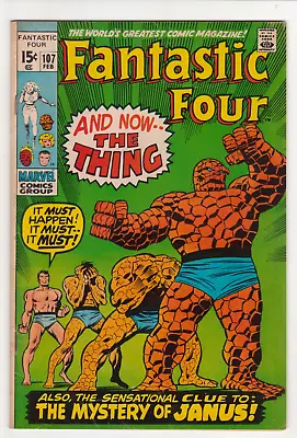 Buy Fantastic Four #107, Marvel Comics 1971 FN 6.0 Lee/Buscema 1st Appearance Janus • 20.11£