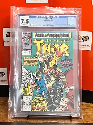 Buy Mighty Thor #412 1st Appearance New Warriors Marvel Comics 1989 CGC 7.5 • 63.06£