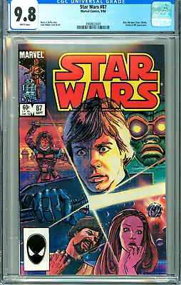 Buy STAR WARS 87 CGC 9.8 WP Luke Skywalker Darth Vader Obi-Wan Boba Fett MARVEL 1984 • 141.95£