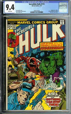 Buy Incredible Hulk #172 Cgc 9.4 White Pages // Hulk Vs Juggernaut 1974 • 160.86£