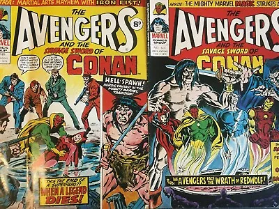 Buy The Avengers  No.125-126.  (2 Issue Lot). Marvel Uk. B/w. 1976.. Bronze Age  • 9.99£