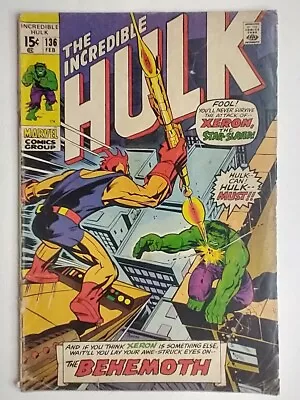 Buy Marvel Comics Incredible Hulk #136 1st Appearance Xeron The Starslayer & Klatuu • 15.43£