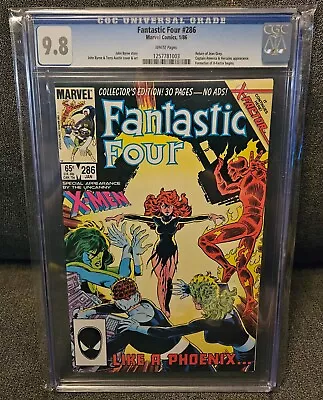 Buy Fantastic Four #286 Cgc 9.8 White Pages 1986 Jean Grey Returns • 152.66£