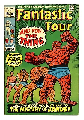 Buy Fantastic Four #107 5.0 Classic Thing Growing Cover Ow/w Pgs 1971 • 25.58£
