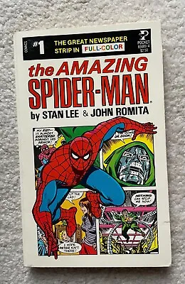 Buy The Amazing Spider-Man THE GREAT NEWSPAPER STRIP 1980 Pocket Book 164 Pgs #1 • 31.67£