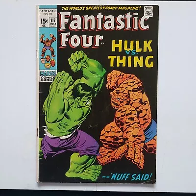 Buy Fantastic Four #112 Vol.1 (1961) 1971 Marvel Comics Hulk Vs. The Thing Battle! • 116.54£