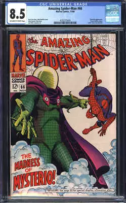 Buy Amazing Spider-man #66 Cgc 8.5 Ow/wh Pages // Mysterio Appearance 1968 • 261.69£