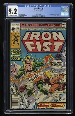 Buy Iron Fist #14 CGC NM- 9.2 1st Appearance Sabretooth (Victor Creed)! Marvel 1977 • 585£