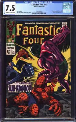 Buy Fantastic Four #76 Cgc 7.5 Ow/wh Pages// Silver Surfer + Galactus App 1968 • 71.24£