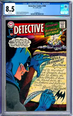 Buy Detective Comics 366 CGC Graded 8.5 VF+ White DC Comics 1967 • 159.86£