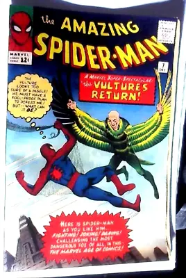 Buy AMAZING SPIDERMAN #7 (2nd Vulture 1963) Coverless,missing Ad-page,Marvel Comic • 89.99£