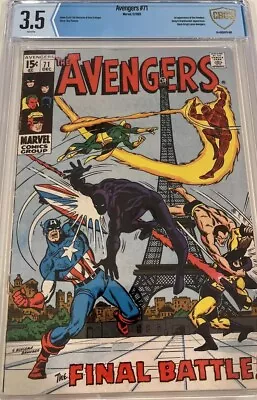Buy AVENGERS #71 CBCS 3.5, 1969 Silver Age, 1st INVADERS 🔑, Black Panther, Not Cgc • 80.34£