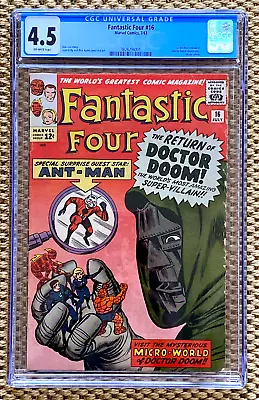 Buy Fantastic Four #16~1st Ant-Man Crossover~Dr. Doom~CGC 4.5~1963 Marvel Comics • 336.01£