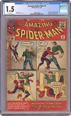 Buy Amazing Spider-Man #4 CGC 1.5 1963 4389505004 1st App. Sandman • 687.83£