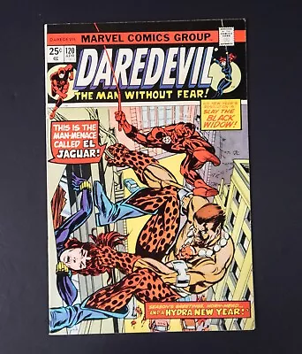 Buy DareDevil #120 - 1st El Jaguar - Marvel Bronze Age Comic - Fine/VF - Black Widow • 19.76£