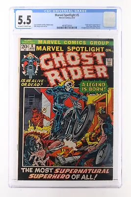Buy Marvel Spotlight #5 - Marvel Comics 1972 CGC 5.5 Origin And 1st App Ghost Rider • 949.10£