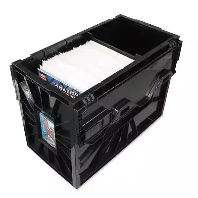Buy 1 BCW BLACK Short Comic Book Bin - Heavy Duty Acid Free Plastic Stackable Box • 27.99£