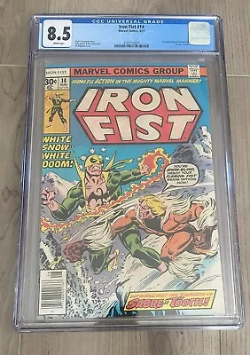 Buy Wow! Iron Fist #14 Cgc 8.5 Vf+! White Pages! 1st App Of Sabretooth! Marvel 1977! • 446.69£