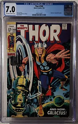 Buy Thor 160 CGC 7.0 Galactus Vs Ego Iconic Jack Kirby Cover • 90.92£