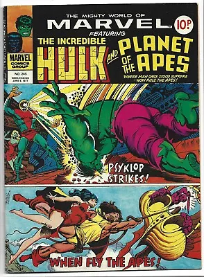 Buy The Mighty World Of Marvel #245, The Incredible Hulk & The Planet Of The Apes • 4.50£