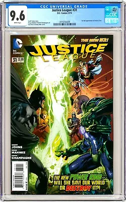 Buy DC Comics JUSTICE LEAGUE #31 Key 1st JESSICA CRUZ App GREEN LANTERN NM+ CGC 9.6 • 63.22£
