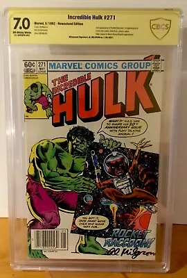 Buy Incredible Hulk #271 NEWSSTAND Rocket Raccoon CBCS 7.0 SIGNED By Al Milgrom. • 199.88£