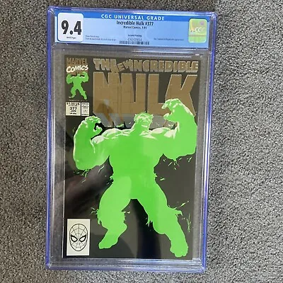 Buy Incredible Hulk #377 CGC 9.4 WP 1991 (1st Professor Hulk) Rare 2nd Printing • 49.80£