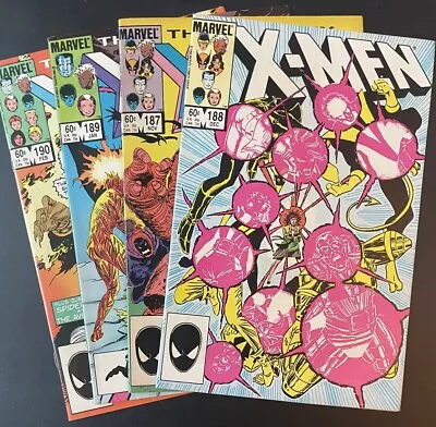 Buy Uncanny X-Men #187 #188 #189 #190 • KEY 1st Appearance Adversary! (Marvel 1984) • 6.32£