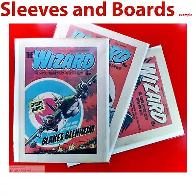 Buy Wizard UK Comic Bags ONLY Sleeves Acid Free Reseal/Tape Size4 TALL A4+ X 25 . • 13.99£