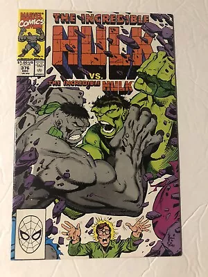 Buy Marvel Comics The Incredible Hulk #376 Classic Battle Green Vs Gray 1990 Nm • 12.06£