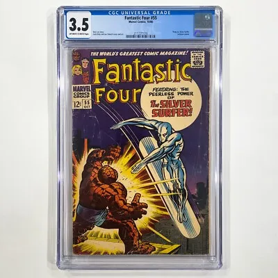 Buy Fantastic Four #55 CGC 3.5 VG- Classic Silver Surfer Vs. Thing Cover Marvel 1966 • 71.15£