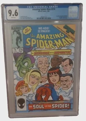 Buy CGC 9.6 (NM+) Amazing Spider-Man #274 (3/1986) Kingpin App - White Pages • 38.38£