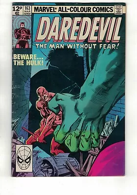Buy Daredevil # 163 VS Hulk Frank Miller Art Marvel 1979. FN/VF 7.0 • 7£