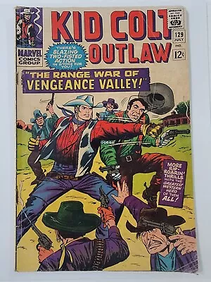 Buy KID COLT OUTLAW #129 VG-  The Range War Of Vengeance Valley  1966 Silver Age  • 15.88£