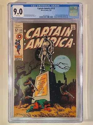 Buy Captain America #113 Marvel Comics 1969 CGC 9.0 Jim Steranko Madame Hydra • 317.19£